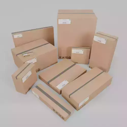 Packaging and Storage Box Set - Rigged and Customizable 3D Model Collection
