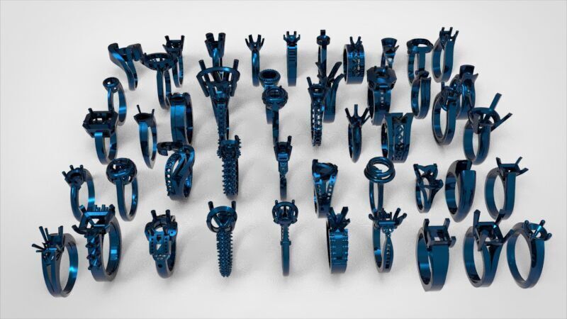 50 Various Solitaire  Promise ring Jewelry Collection Bulk Sale 3D print model_1