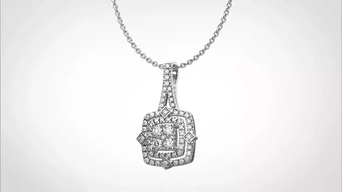 PE08 Classic Solitaire Pendant half ct CAD STL 18K  3g