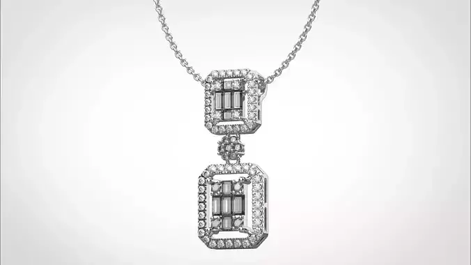 PE09 Classic Solitaire Pendant half ct CAD STL 18K  4g