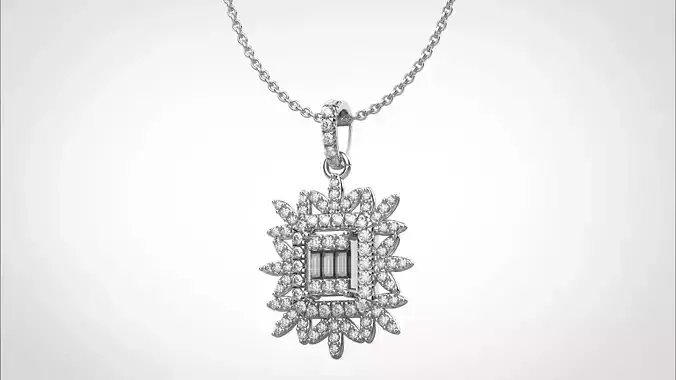 PE10 Classic Solitaire Pendant half ct CAD STL 18K  3g