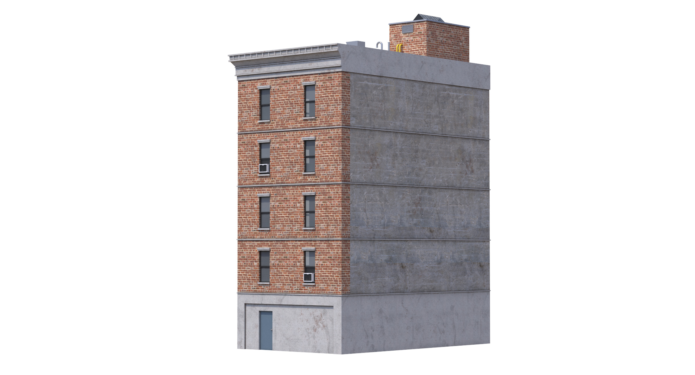 Apartment Building 3 Low-poly 3D model_2