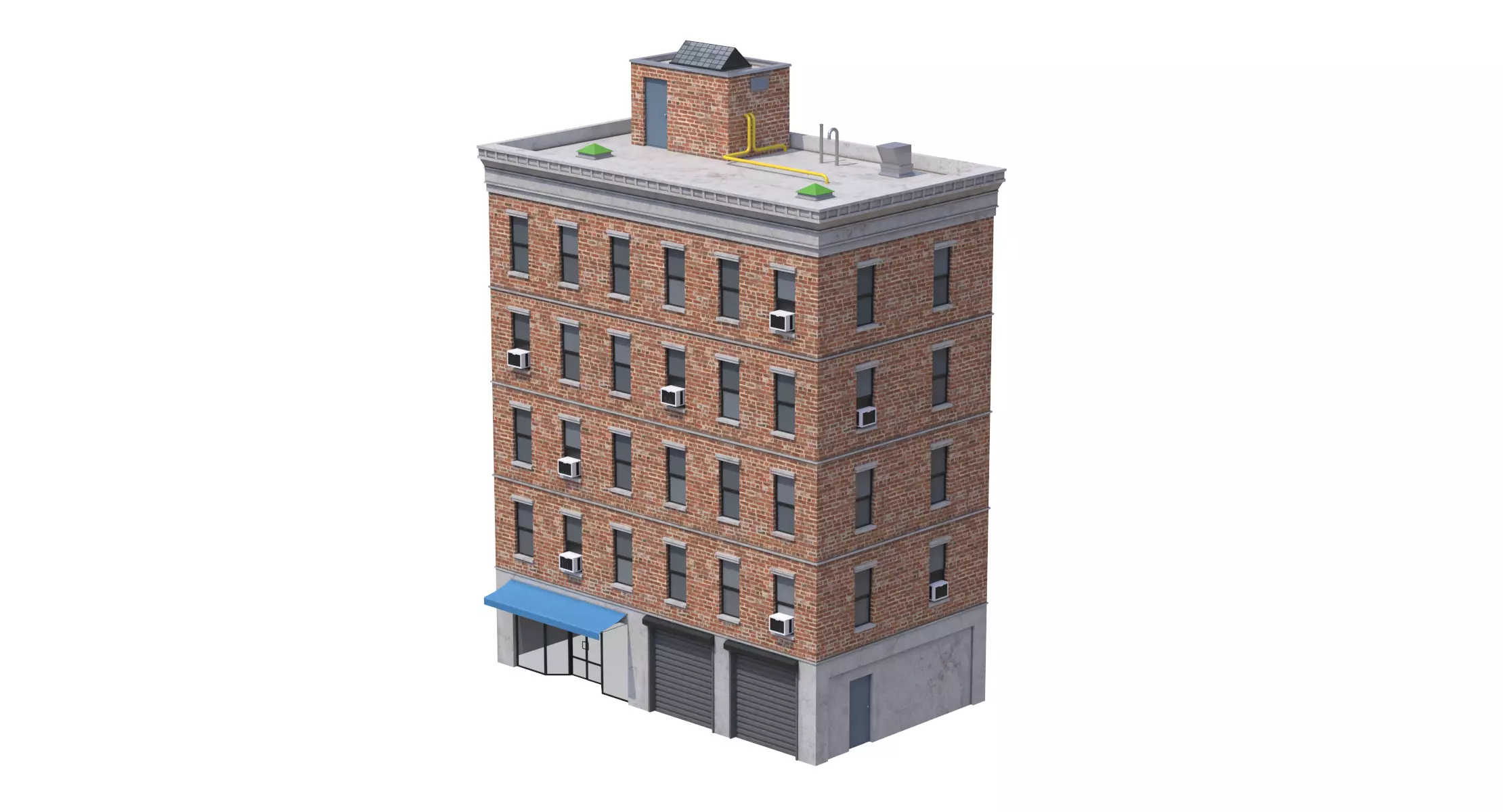 Apartment Building 3 Low-poly 3D model_0