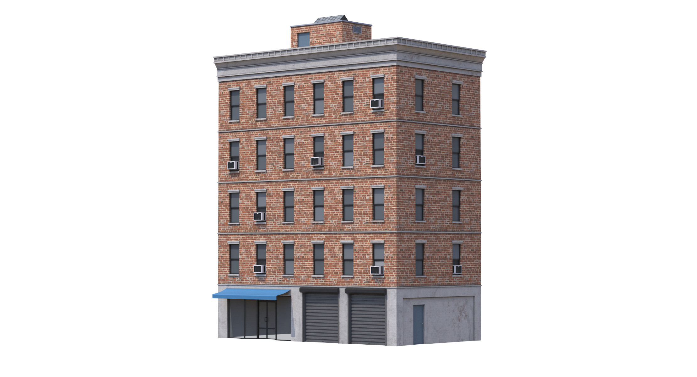 Apartment Building 3 Low-poly 3D model_1