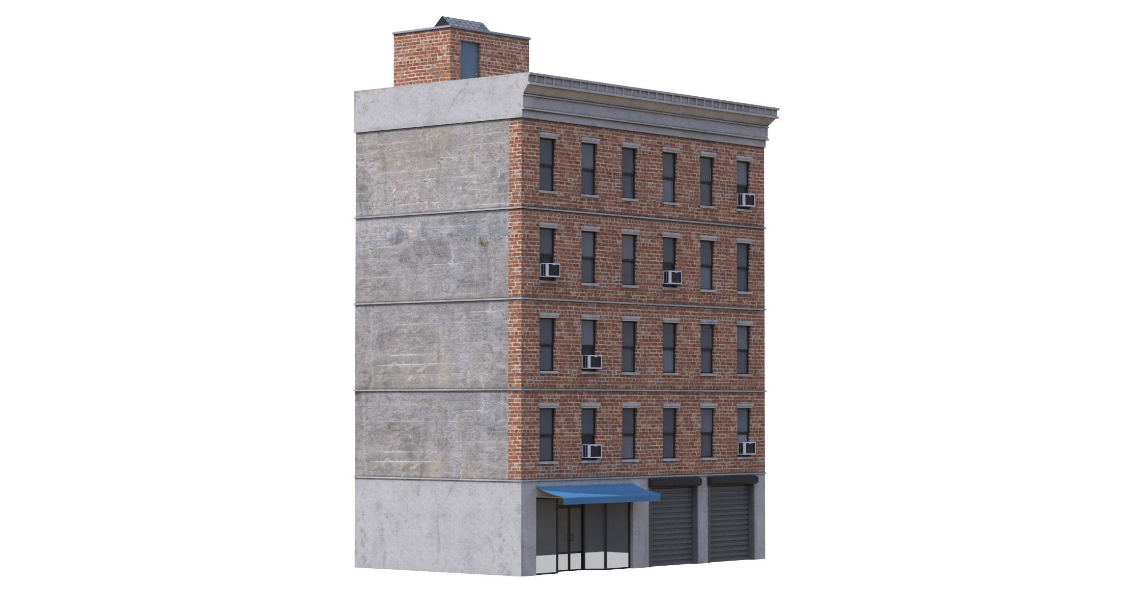 Apartment Building 3 Low-poly 3D model_6