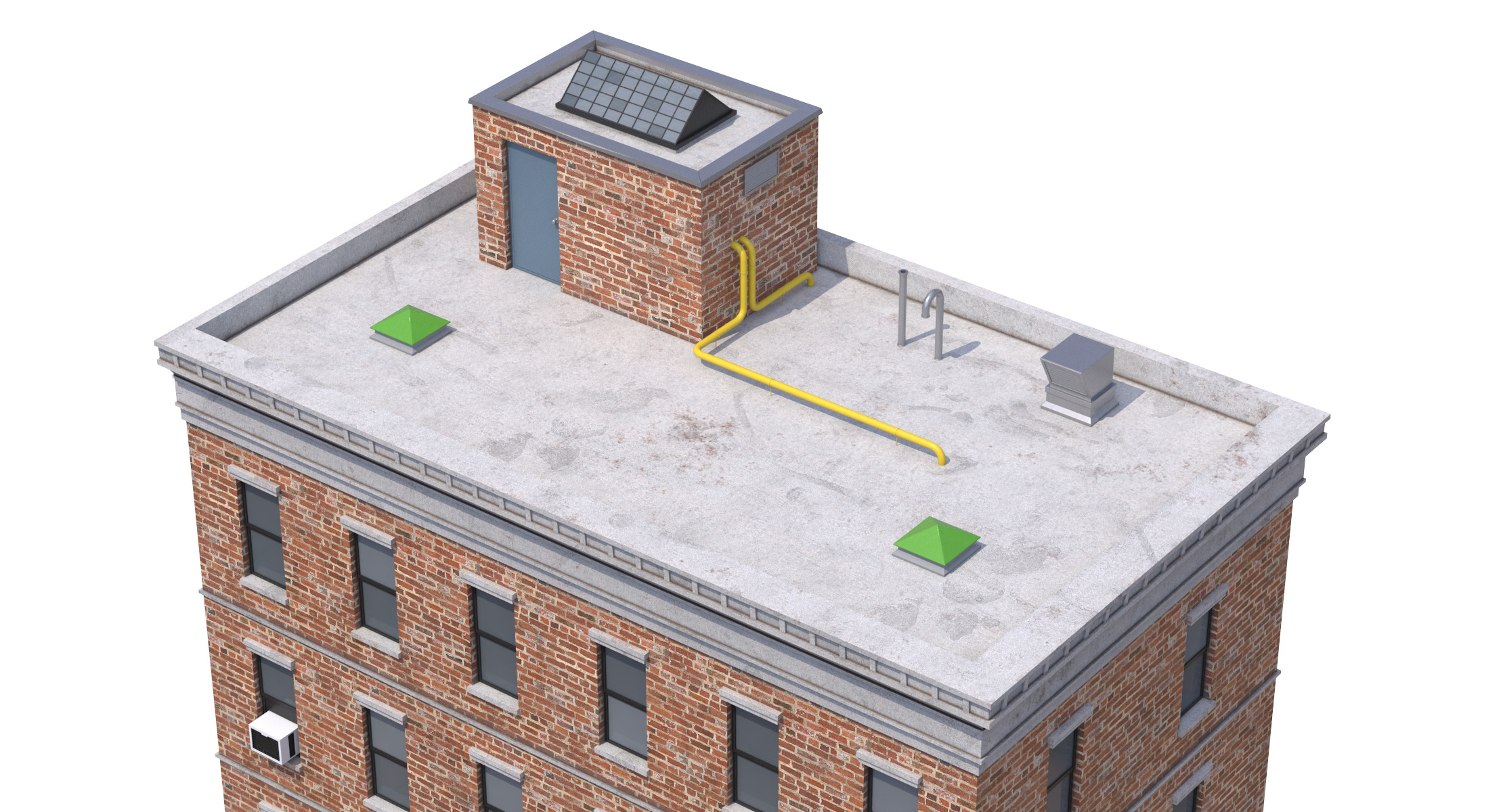 Apartment Building 3 Low-poly 3D model_3