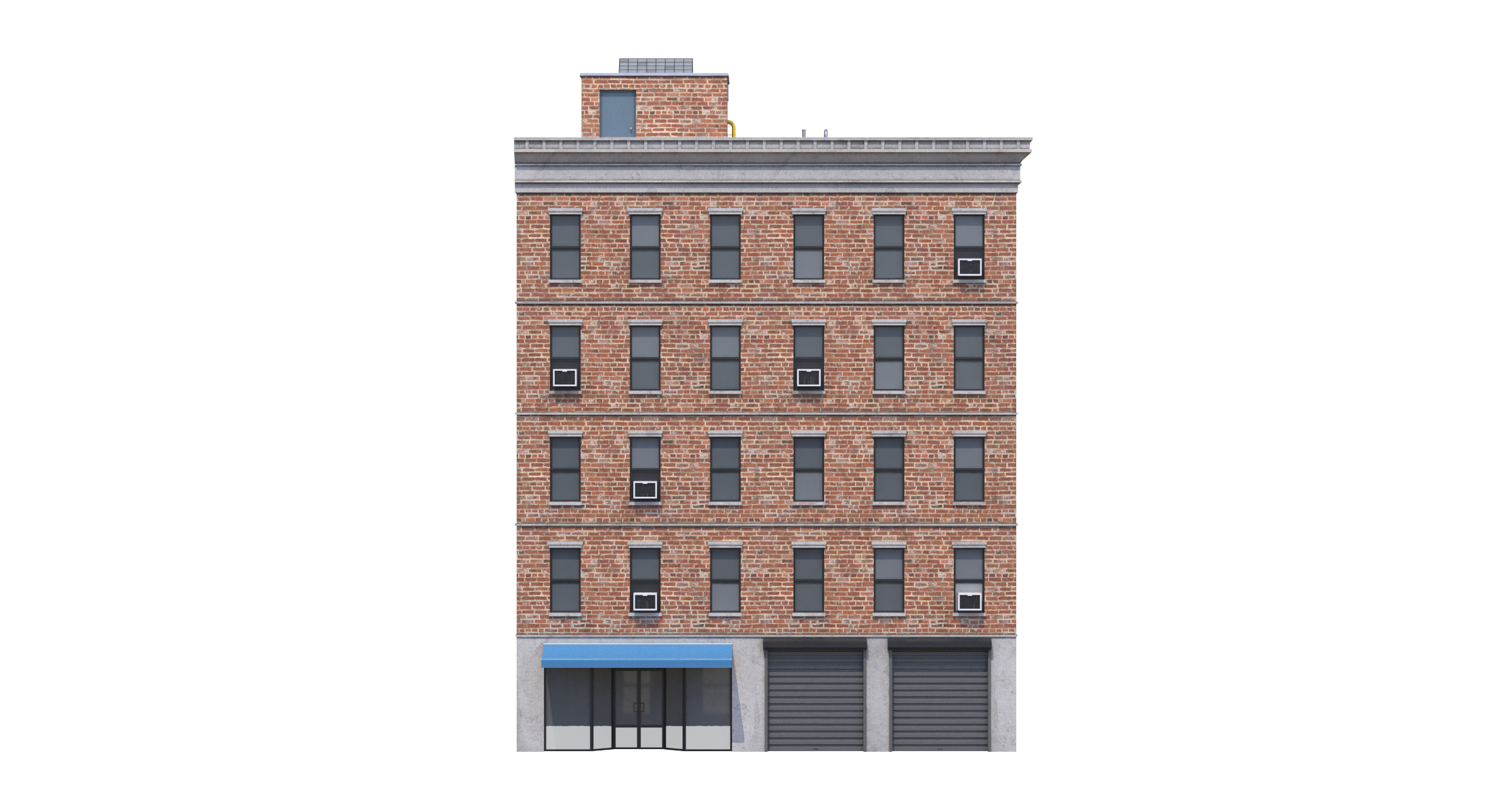 Apartment Building 3 Low-poly 3D model_4