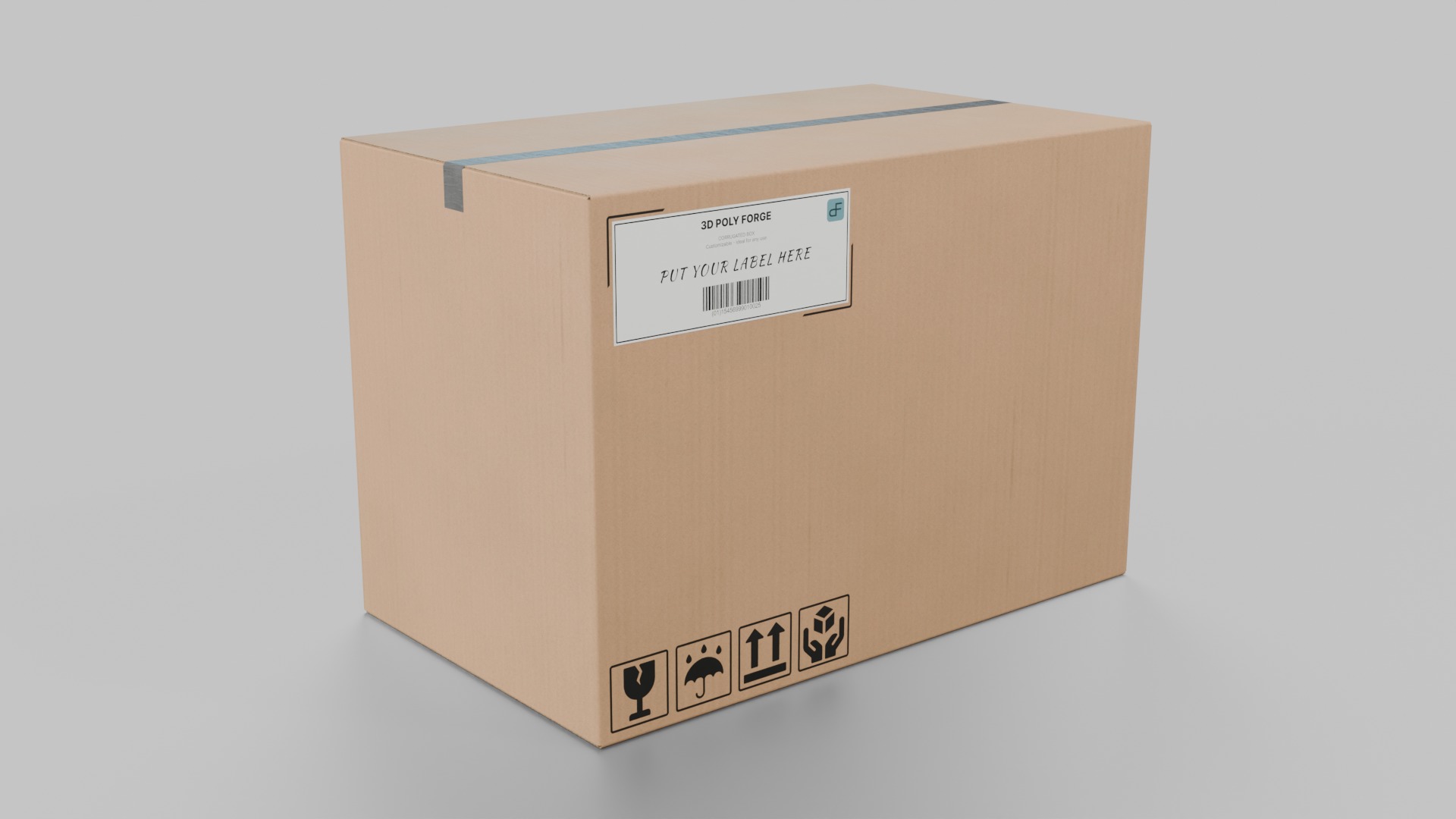 The Packaging Warehouse -Rigged and Customizable Cardboard Boxes 3D Model Collection_95
