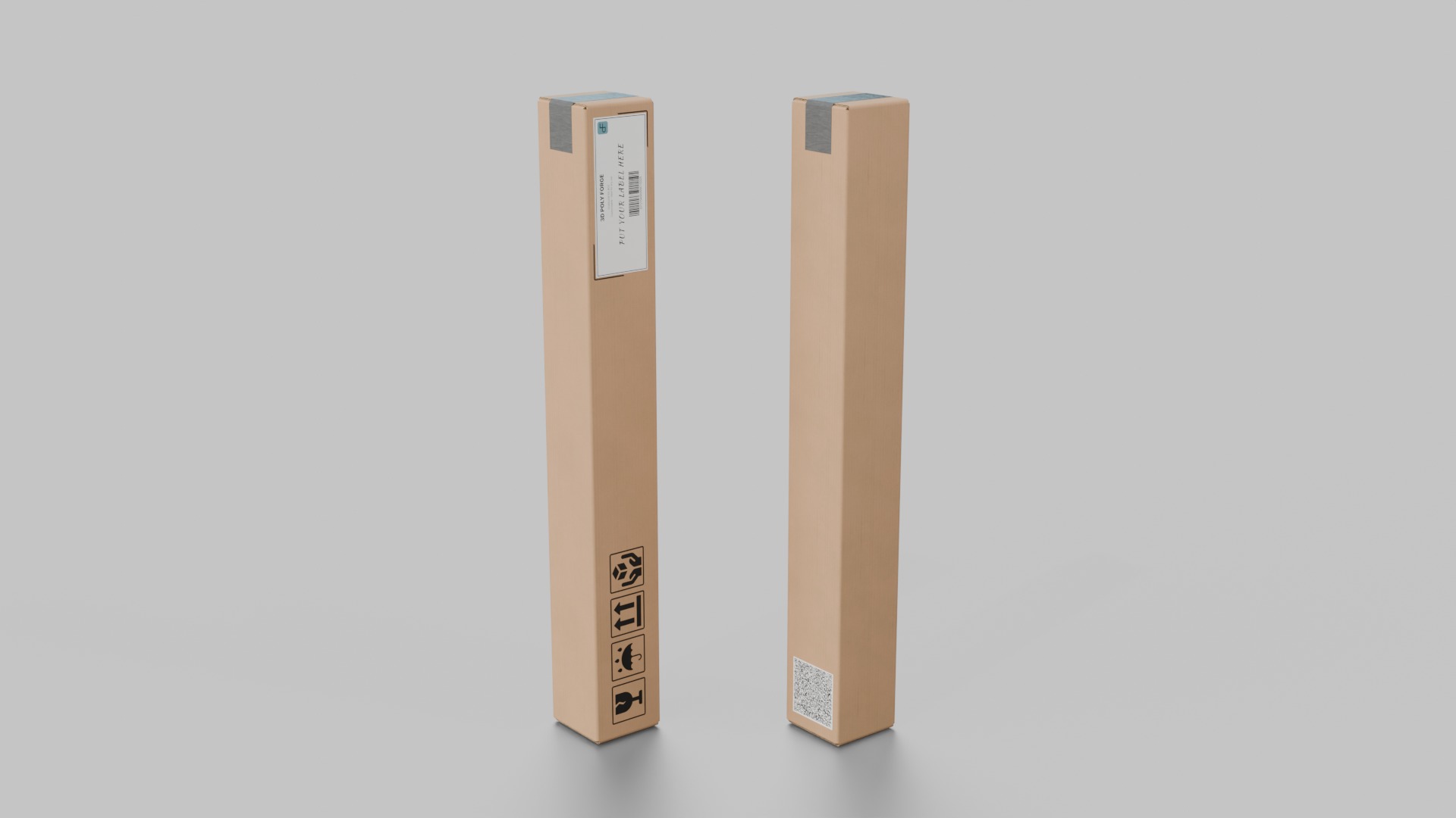 The Packaging Warehouse -Rigged and Customizable Cardboard Boxes 3D Model Collection_76