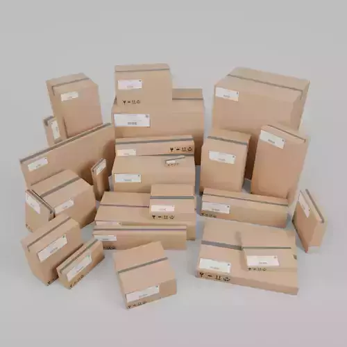 The Packaging Warehouse -Rigged and Customizable Cardboard Boxes 3D Model Collection