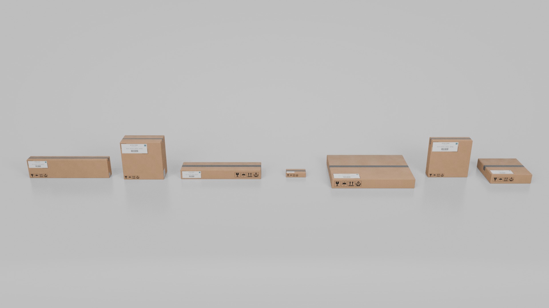 The Packaging Warehouse -Rigged and Customizable Cardboard Boxes 3D Model Collection_28