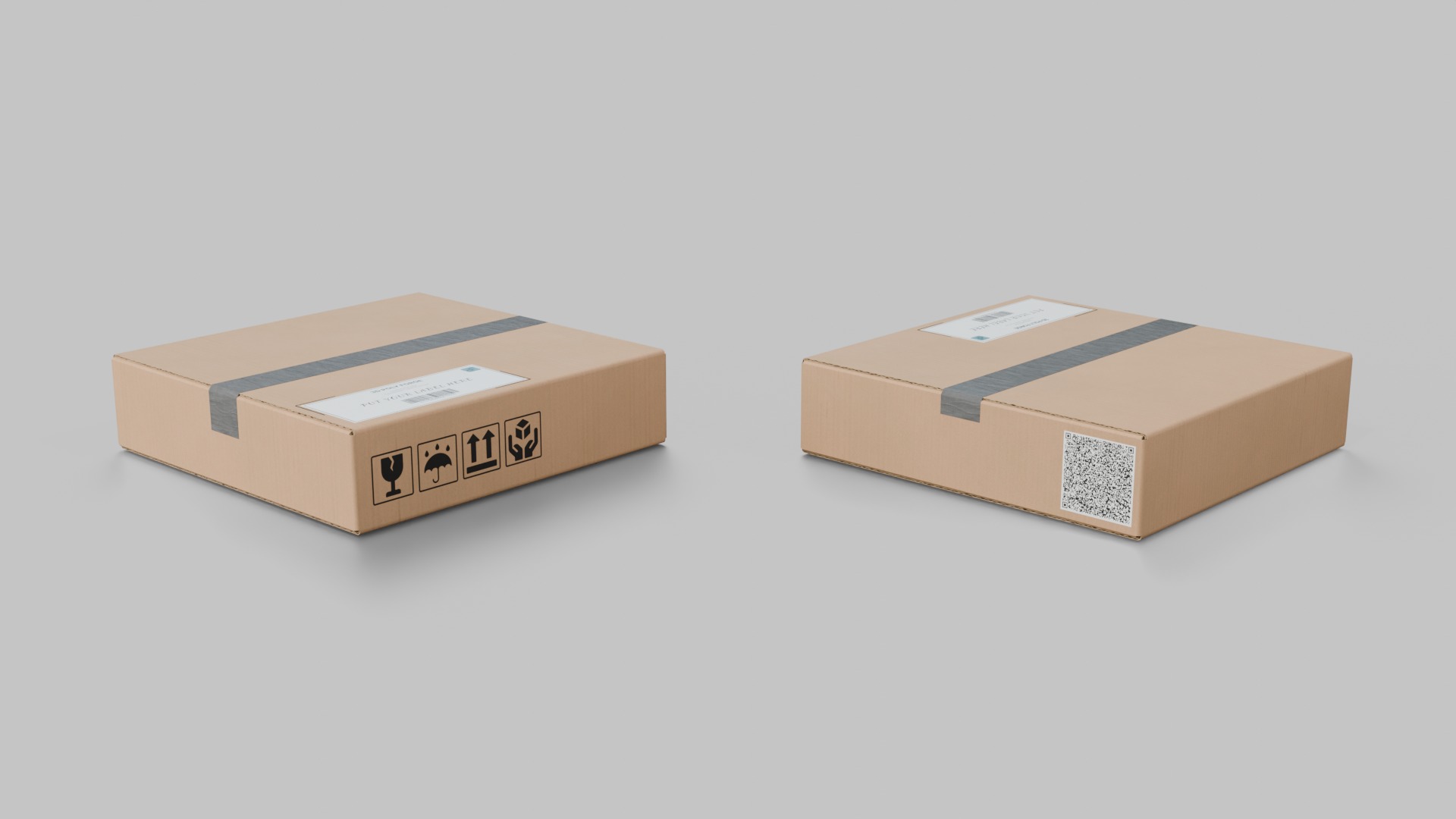 The Packaging Warehouse -Rigged and Customizable Cardboard Boxes 3D Model Collection_55