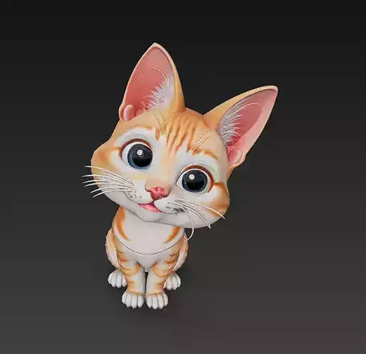 Cat Realistic 3D Model Basic - Low Poly Realistic