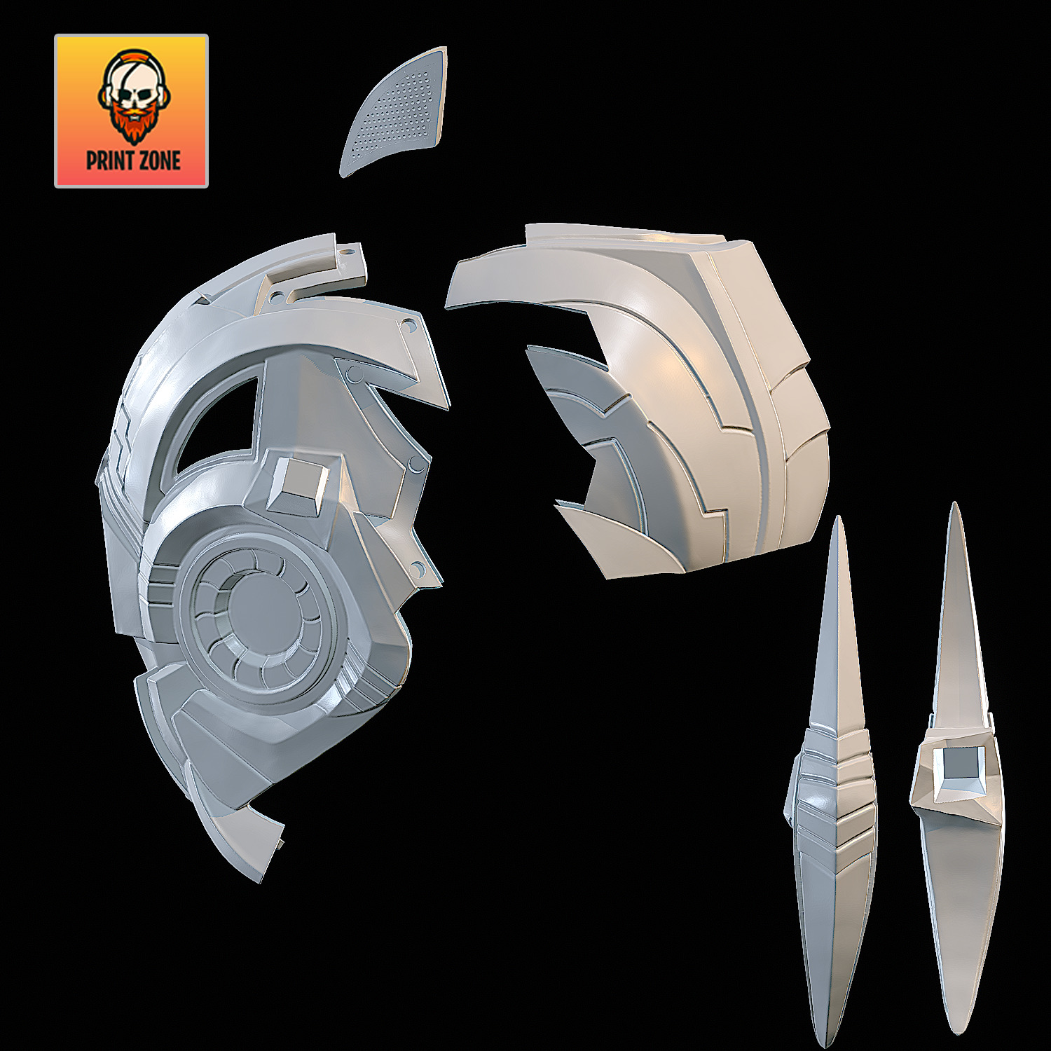 Ultron Mask Marvel Rivals STL file 3D print model_11
