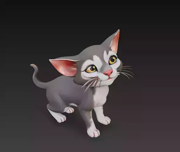 Cat Realistic 3D Model Basic - Low Poly Realistic