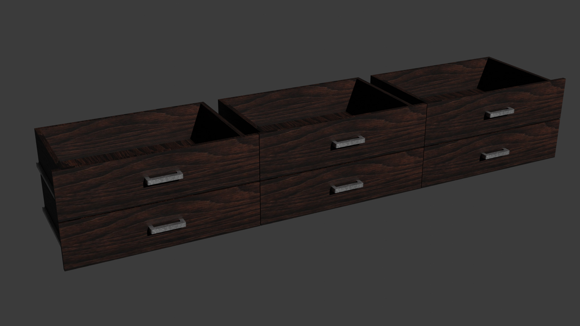 Wood Dresser Low-poly 3D model_3