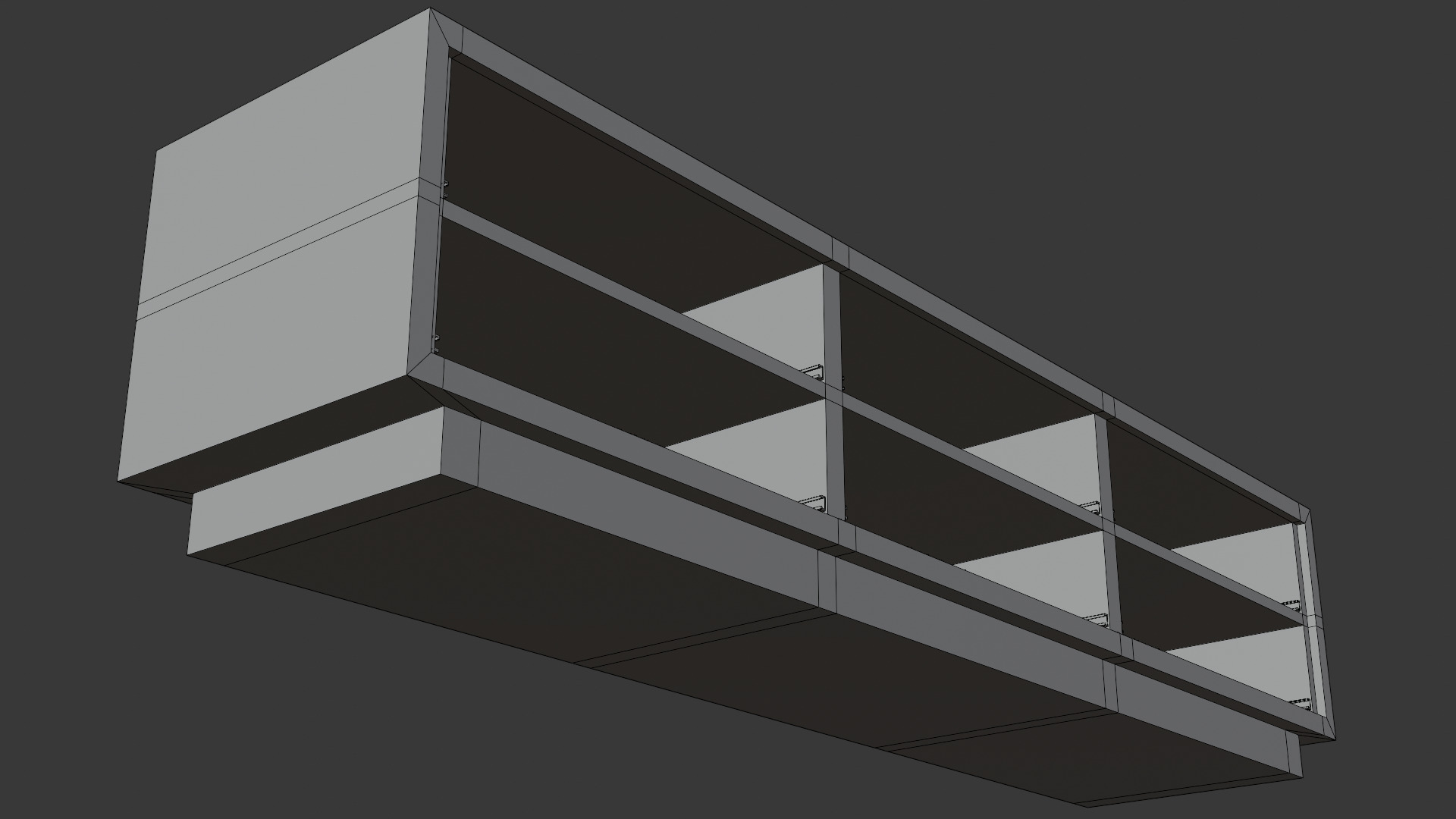 Wood Dresser Low-poly 3D model_4