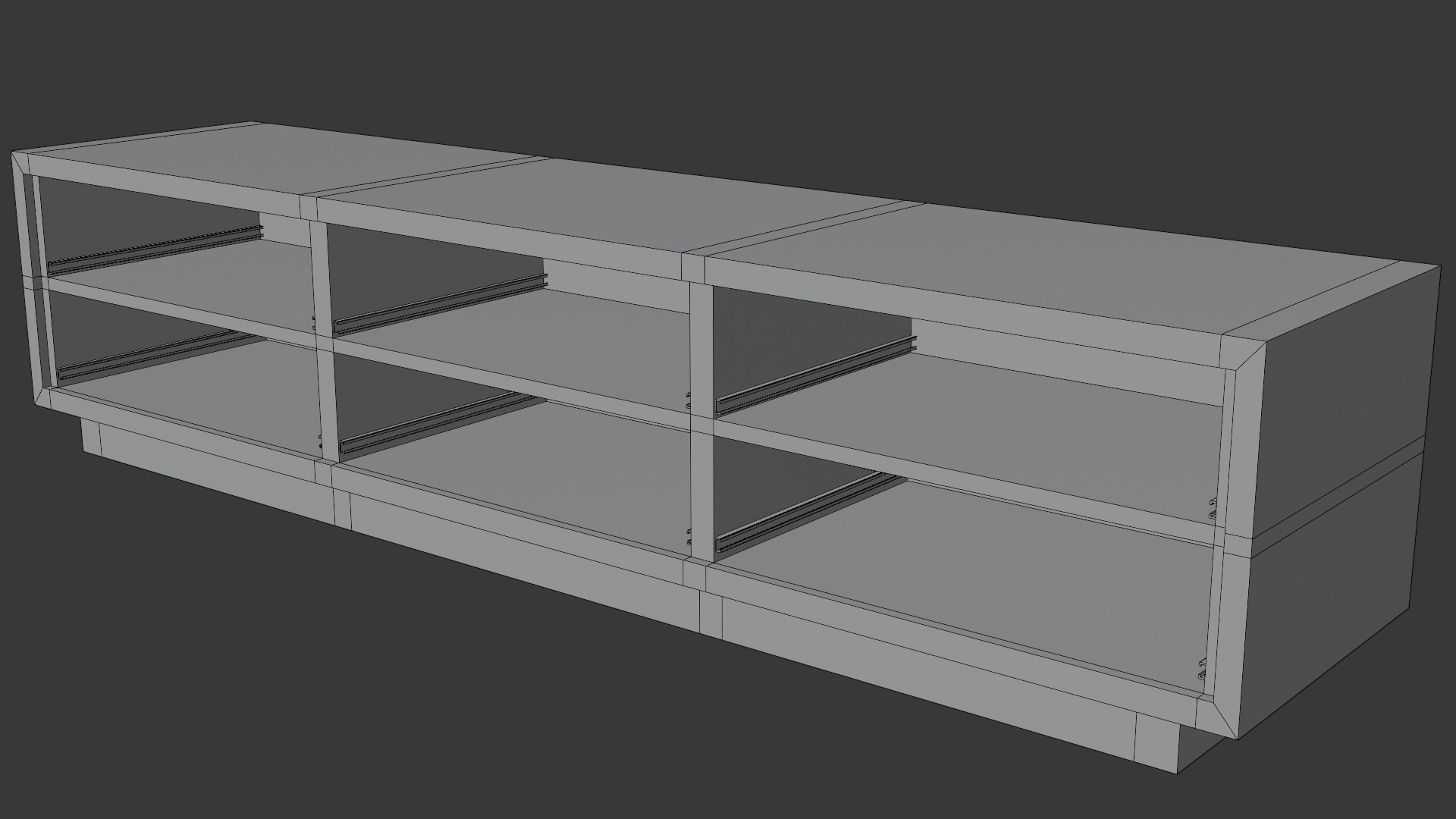 Wood Dresser Low-poly 3D model_5