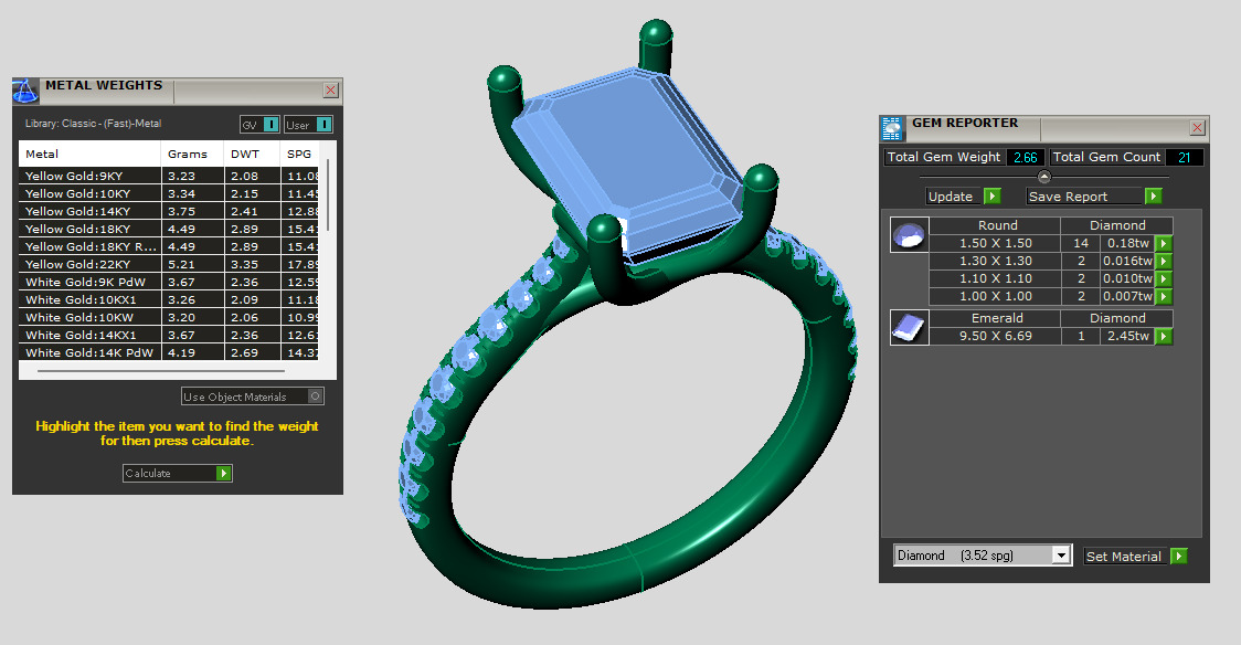 Emerald cut solitaire Ring with criss cross under hallo 3D print model_5