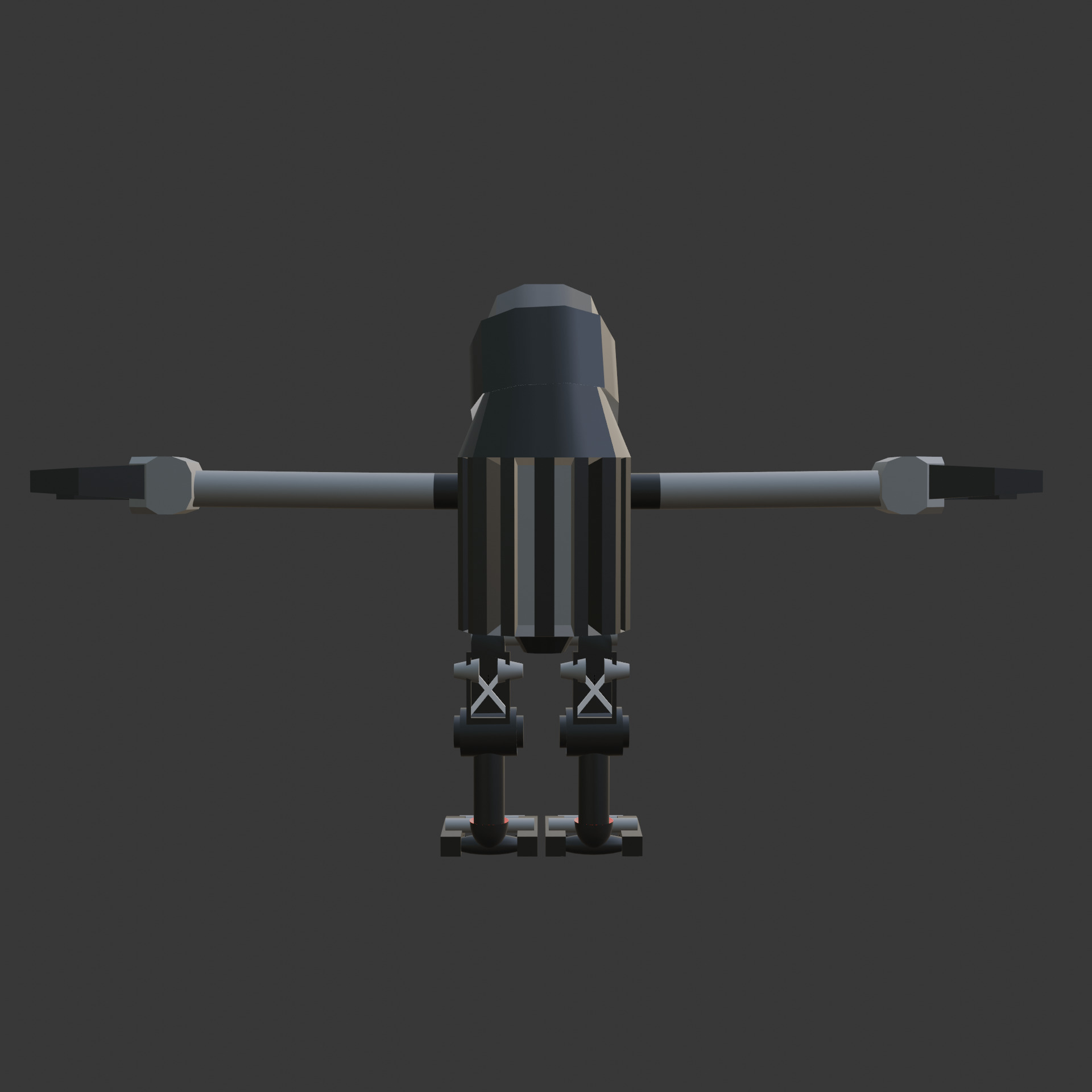 Futuristic Mecha Robot  Low-poly 3D model_4