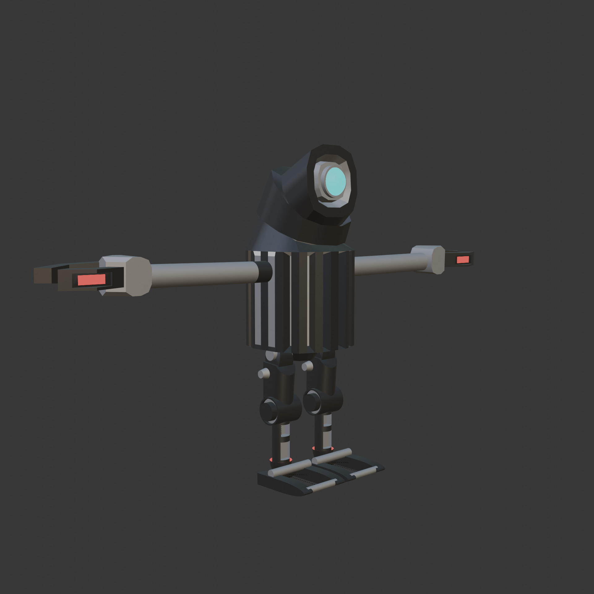 Futuristic Mecha Robot  Low-poly 3D model_1