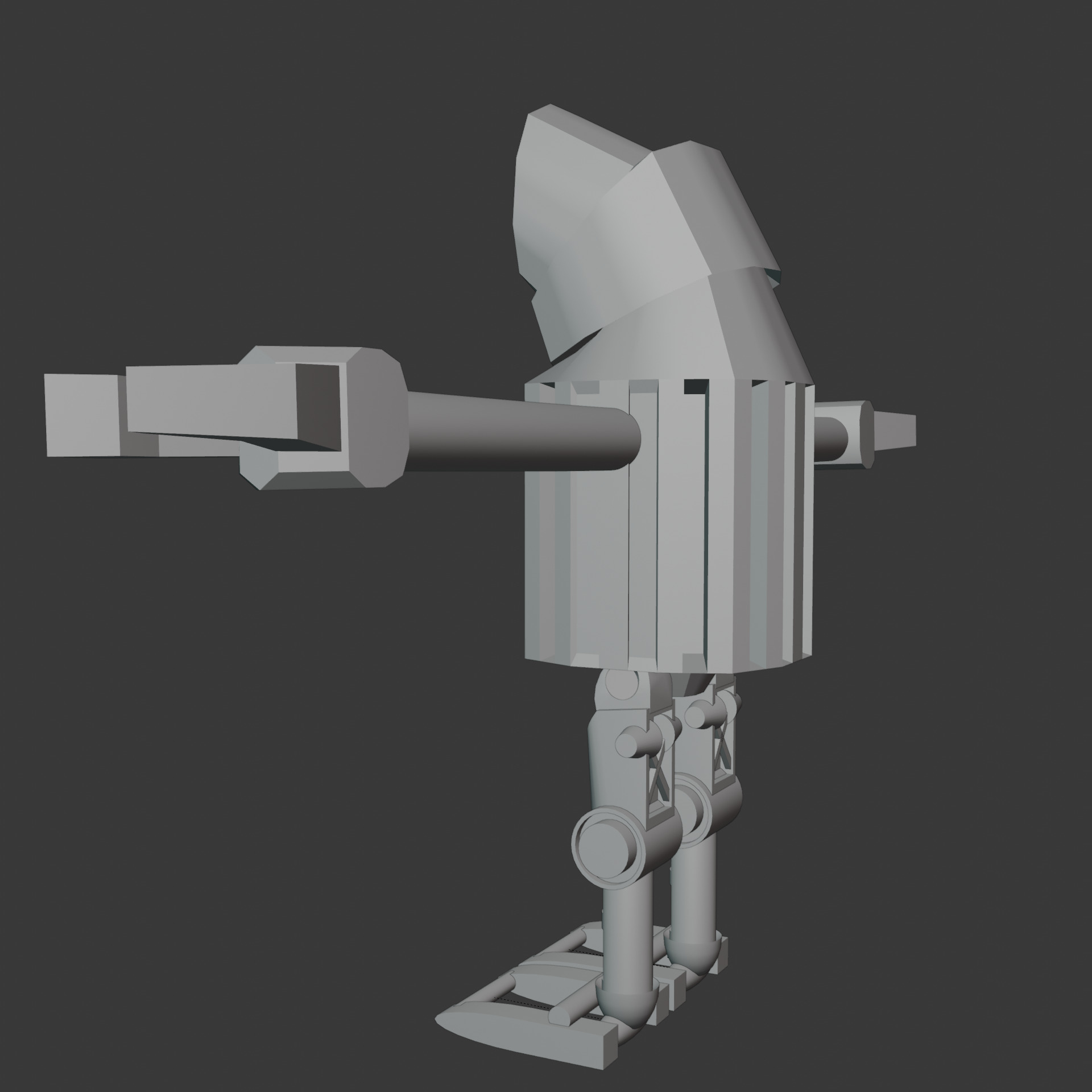 Futuristic Mecha Robot  Low-poly 3D model_7
