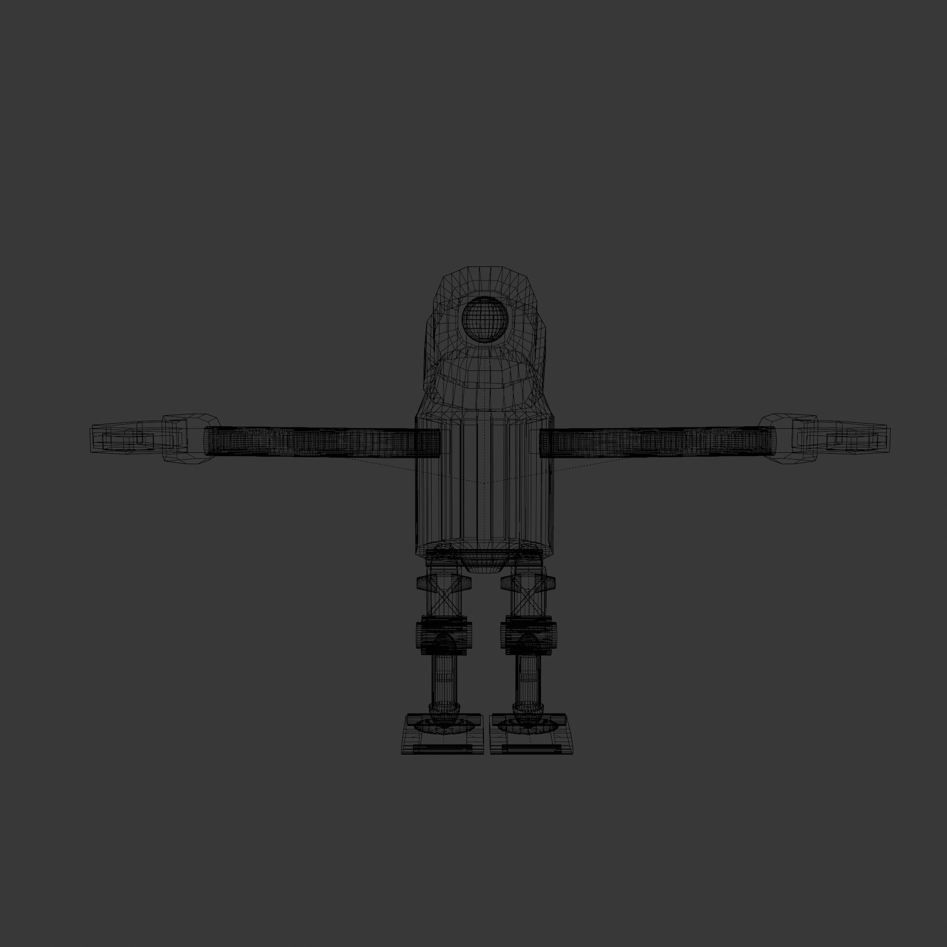 Futuristic Mecha Robot  Low-poly 3D model_12