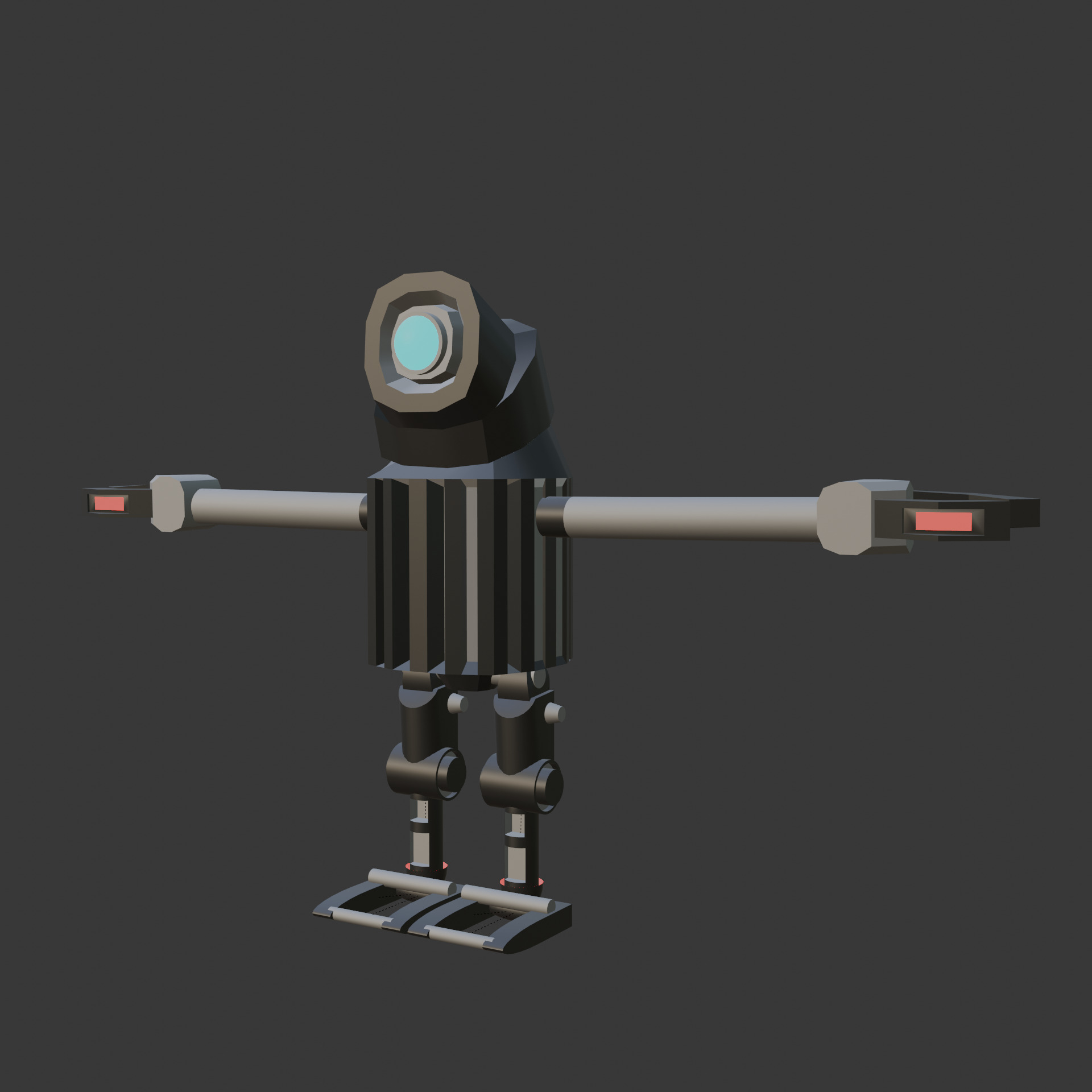 Futuristic Mecha Robot  Low-poly 3D model_2