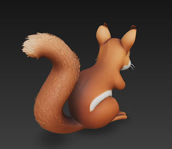 Squirrel Realistic 3D Model Basic - Low Poly Realistic Low-poly 3D model_3