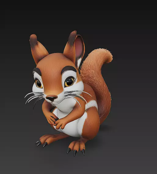 Squirrel Realistic 3D Model Basic - Low Poly Realistic Low-poly 3D model_0