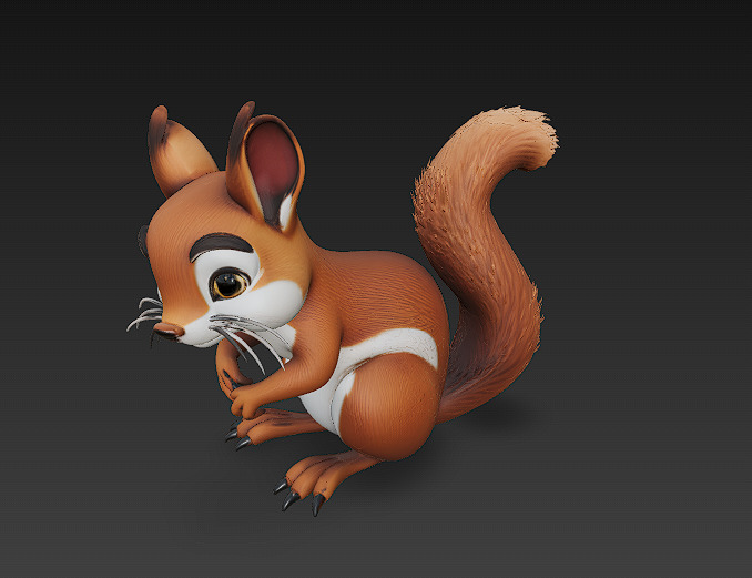 Squirrel Realistic 3D Model Basic - Low Poly Realistic Low-poly 3D model_2