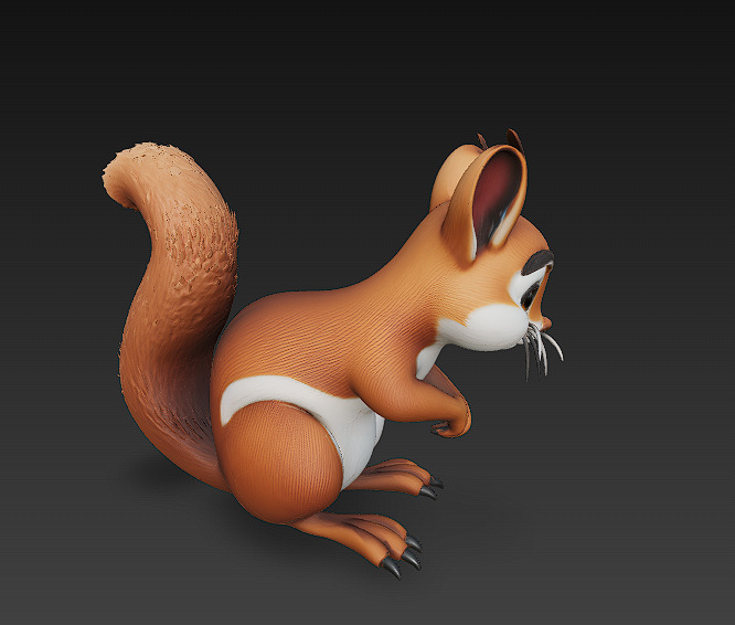 Squirrel Realistic 3D Model Basic - Low Poly Realistic Low-poly 3D model_5
