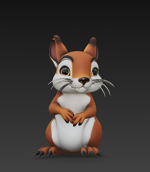 Squirrel Realistic 3D Model Basic - Low Poly Realistic Low-poly 3D model_1
