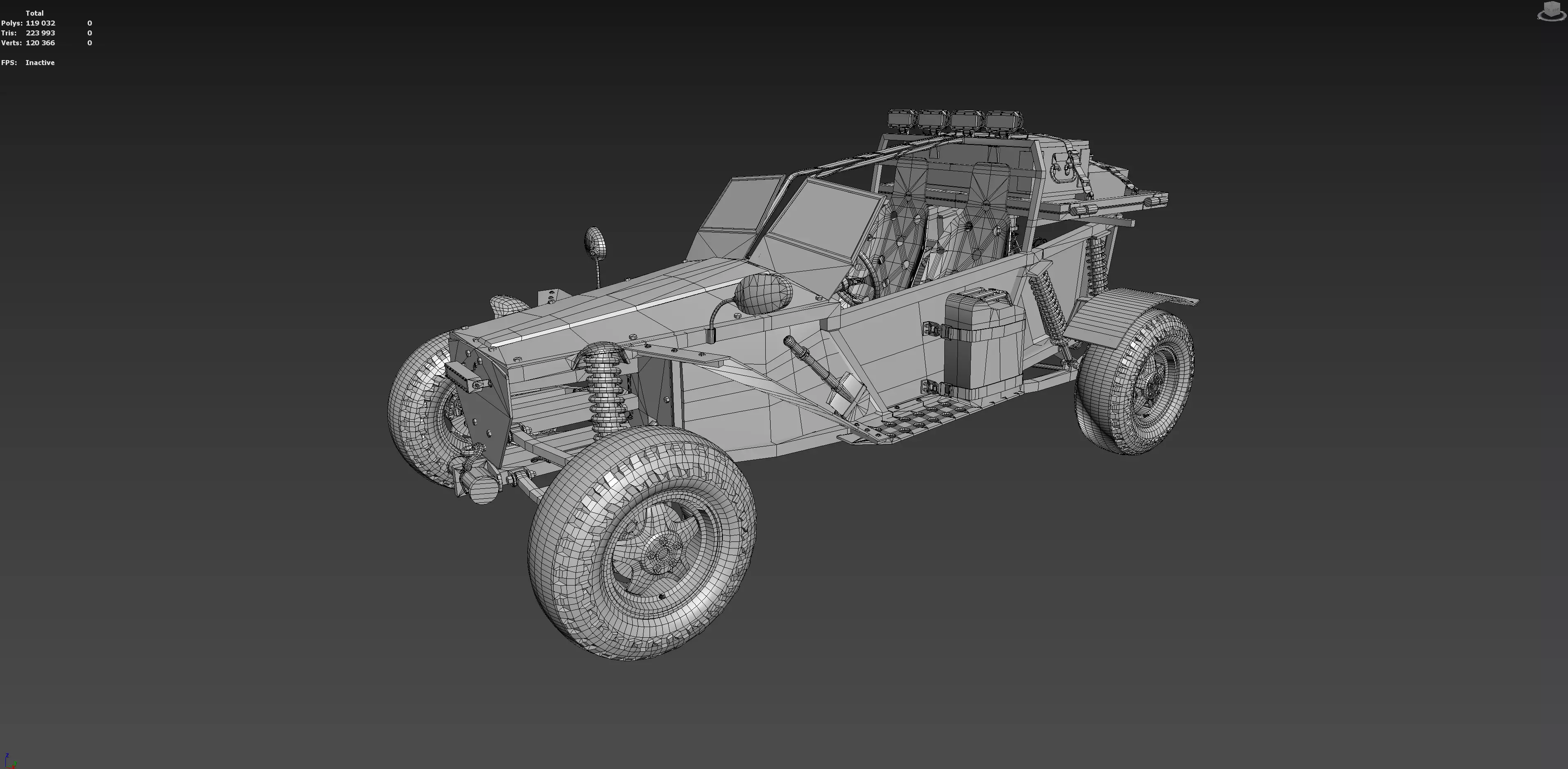 Military Buggy Low-poly 3D model_16