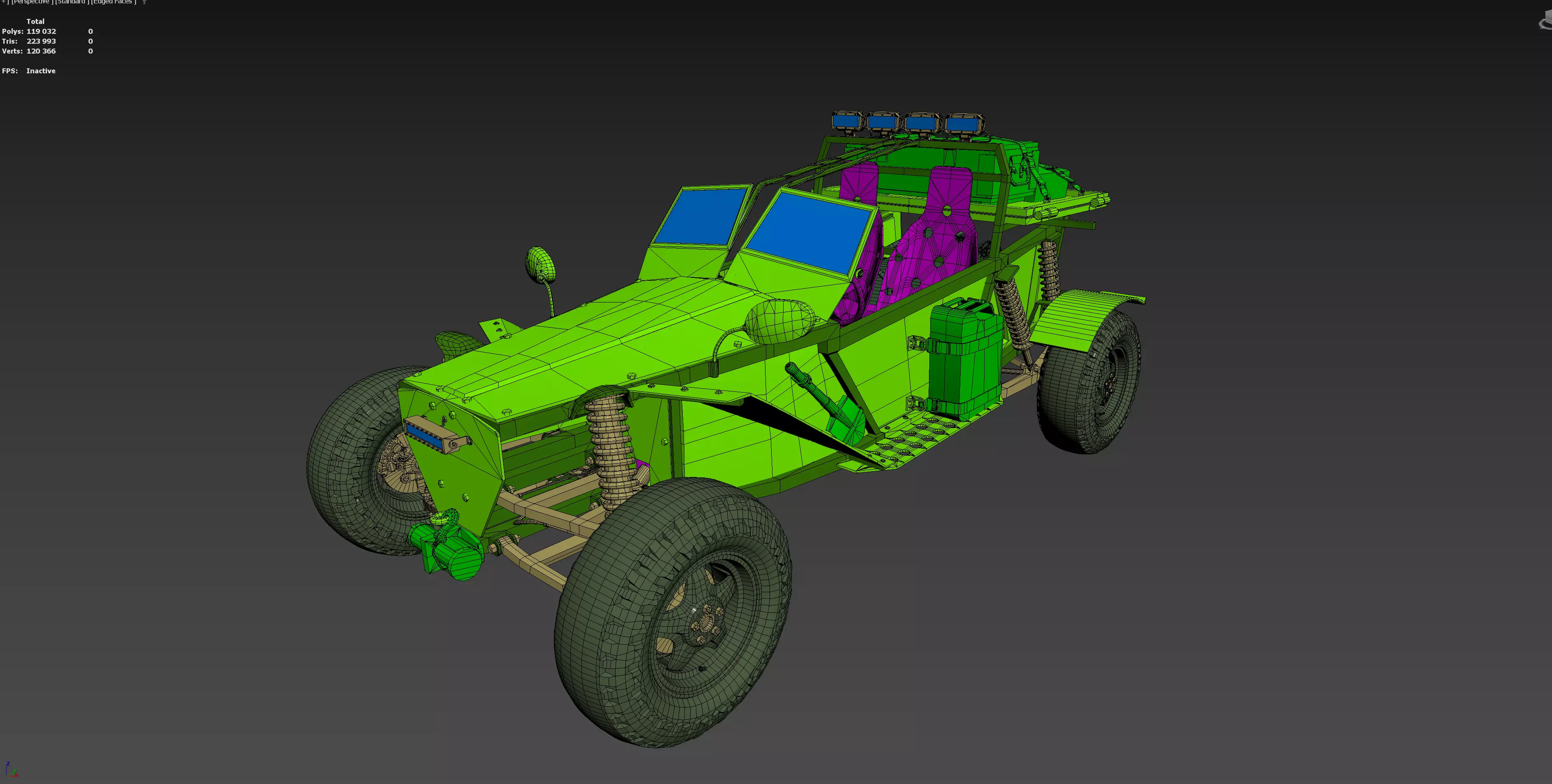 Military Buggy Low-poly 3D model_18
