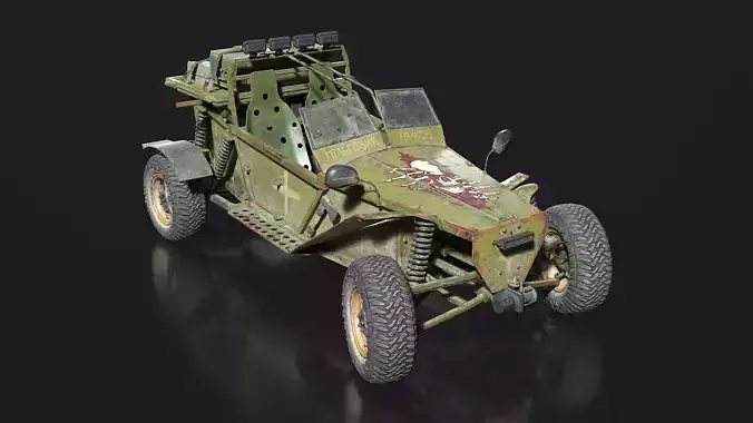 Military Buggy Low-poly 3D model