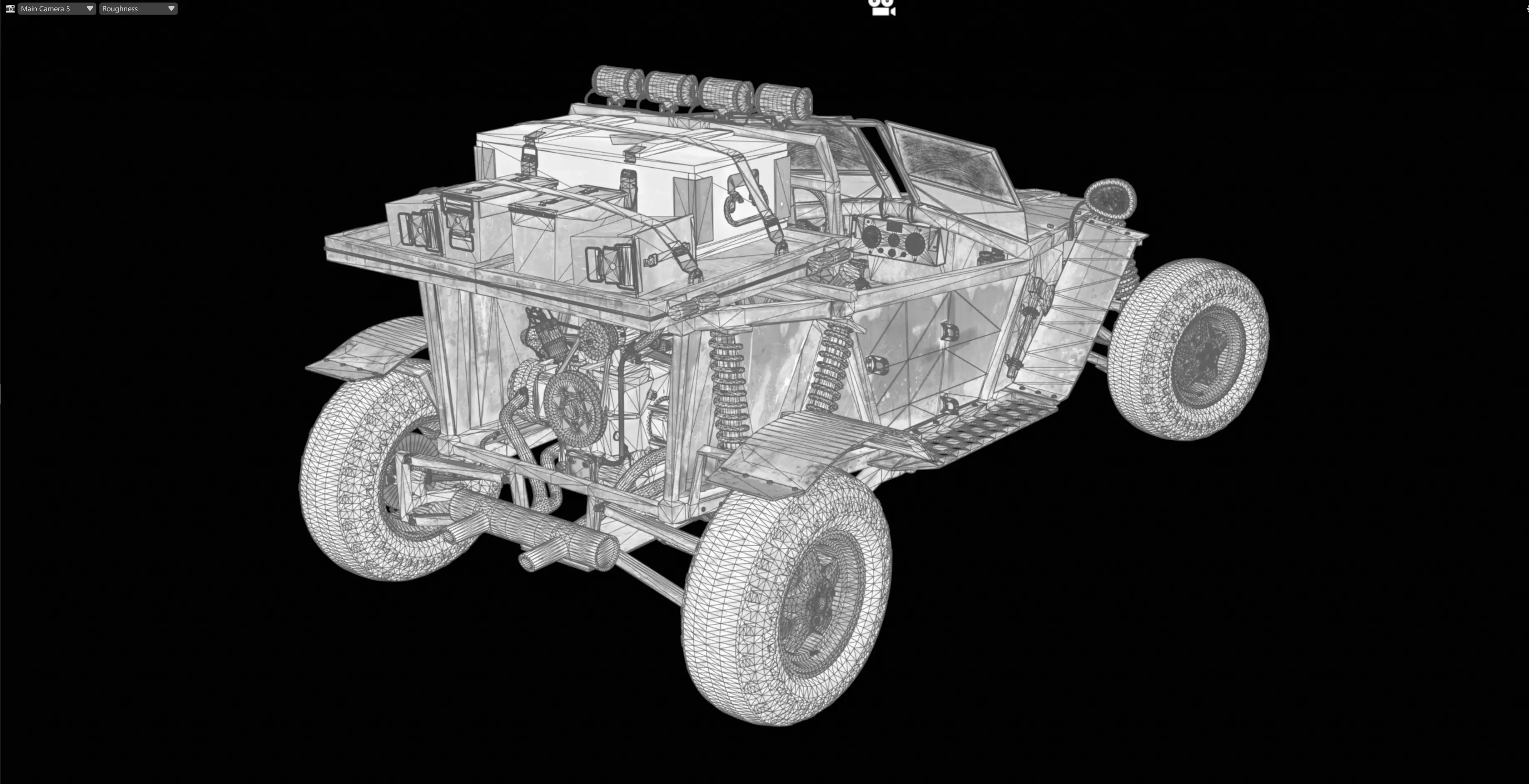 Military Buggy Low-poly 3D model_7