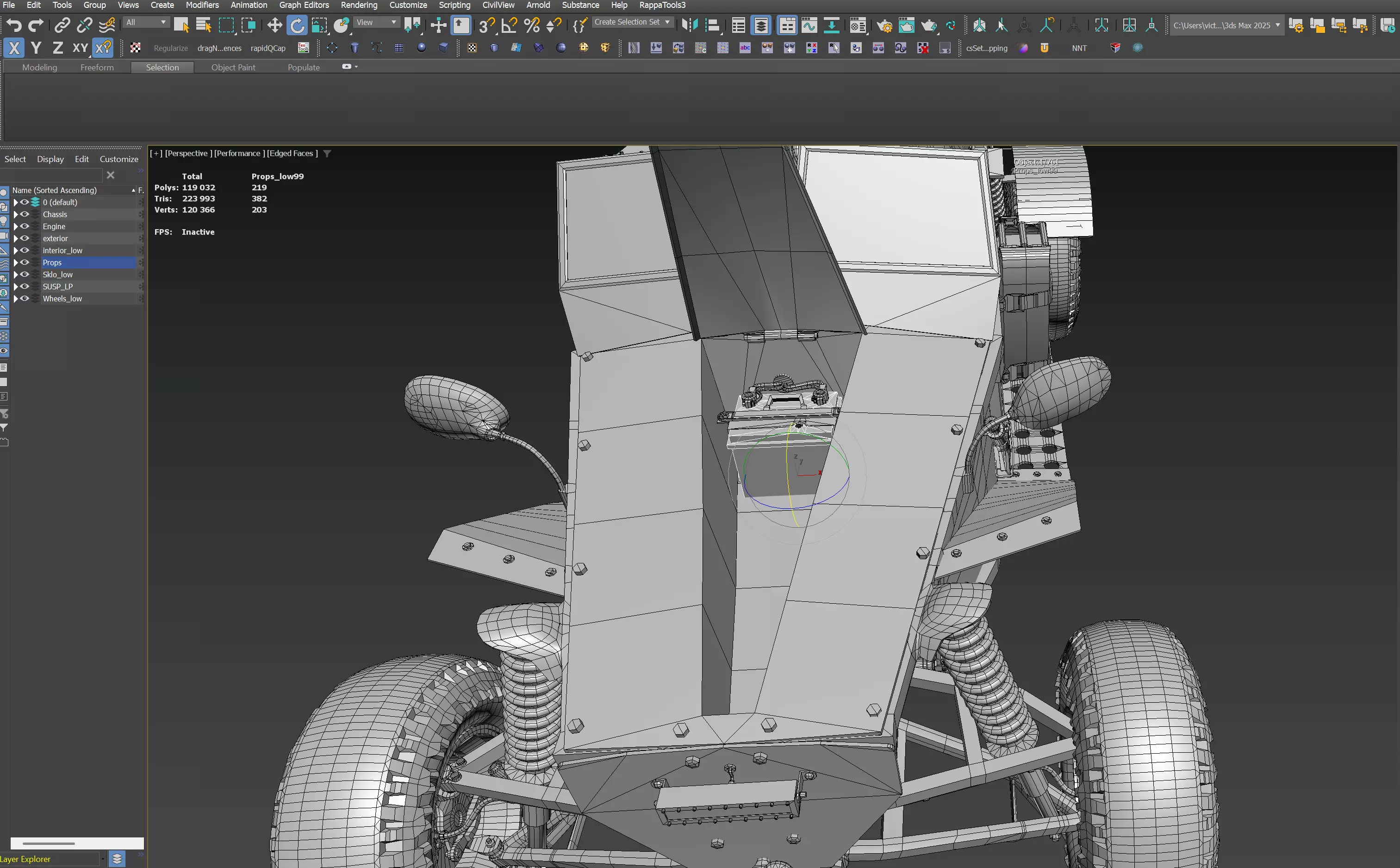 Military Buggy Low-poly 3D model_14