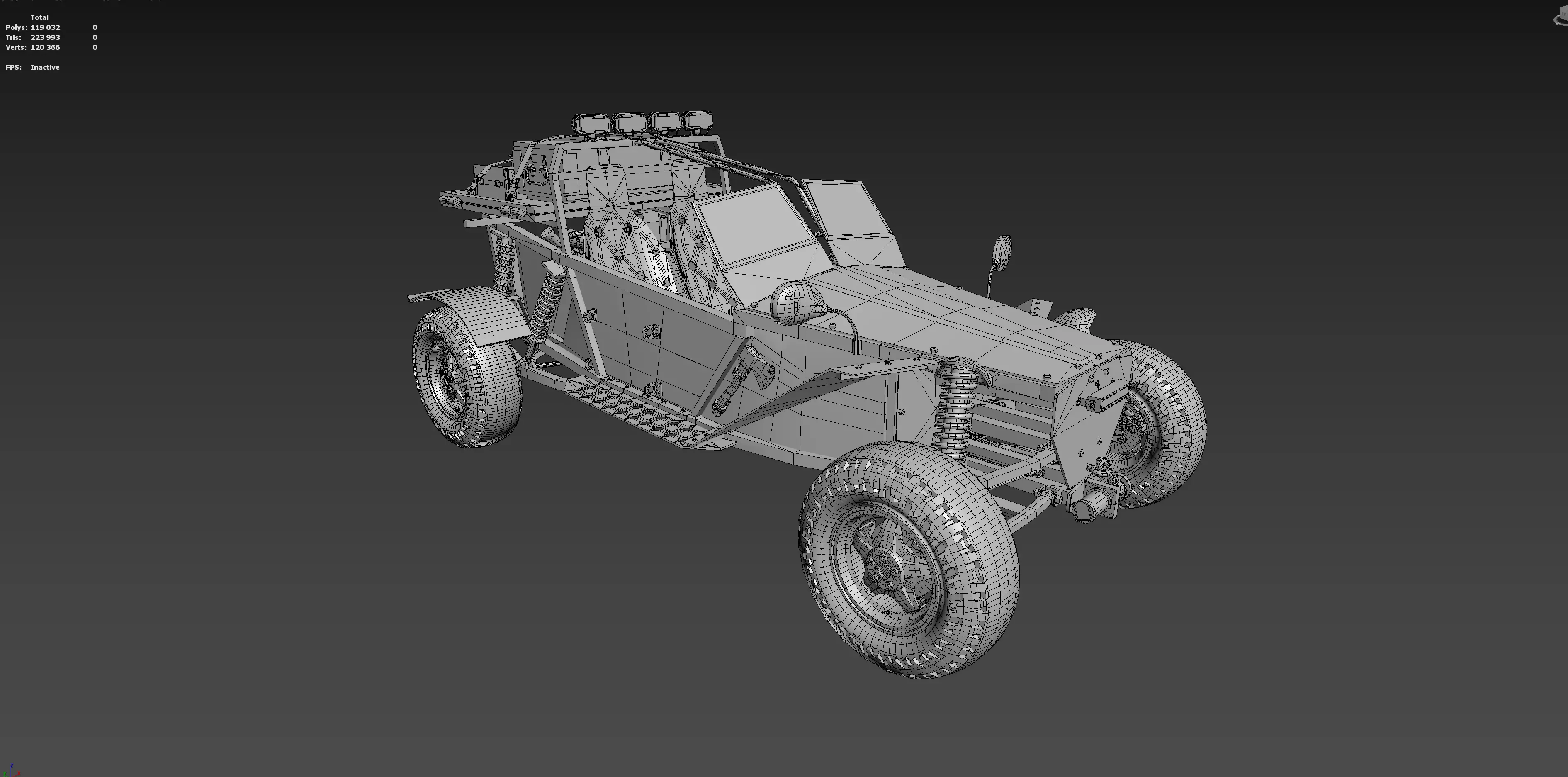 Military Buggy Low-poly 3D model_15