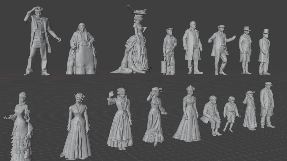 Victorian figures model boat model railway 3D print model_1