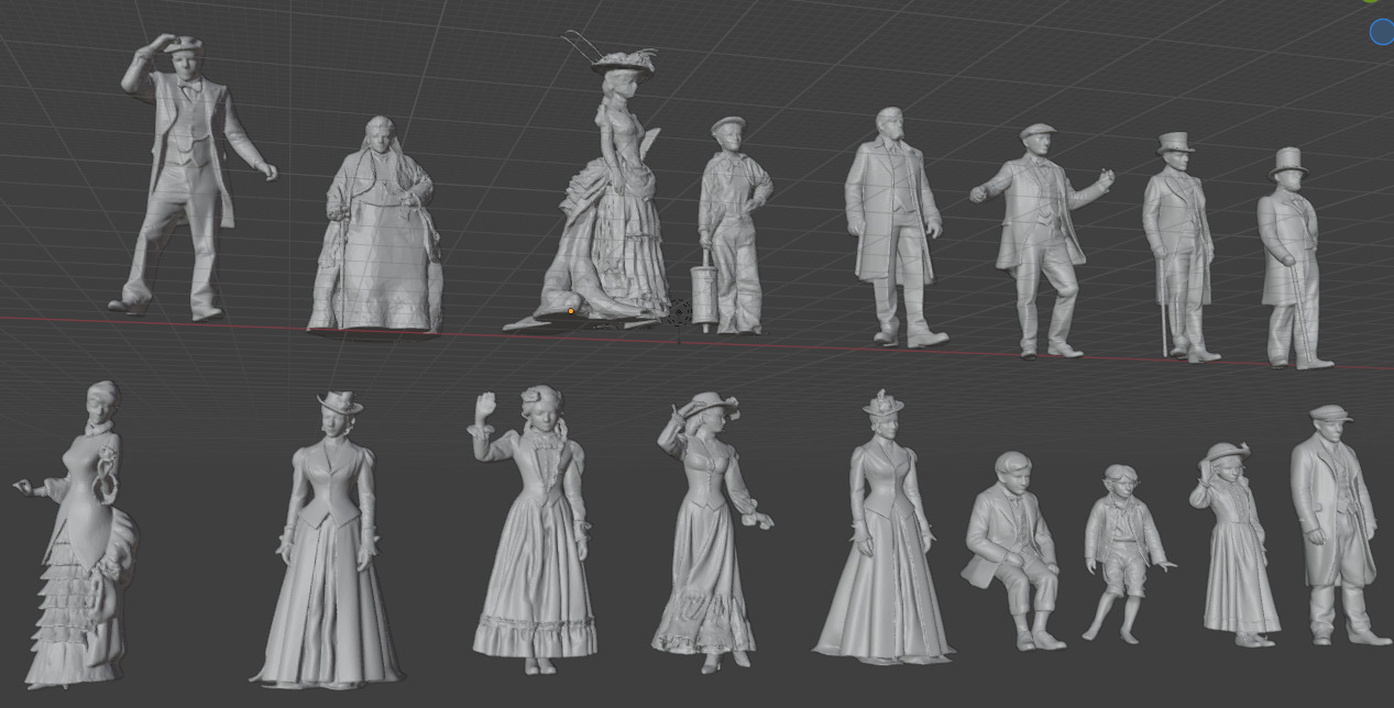 Victorian figures model boat model railway 3D print model_2