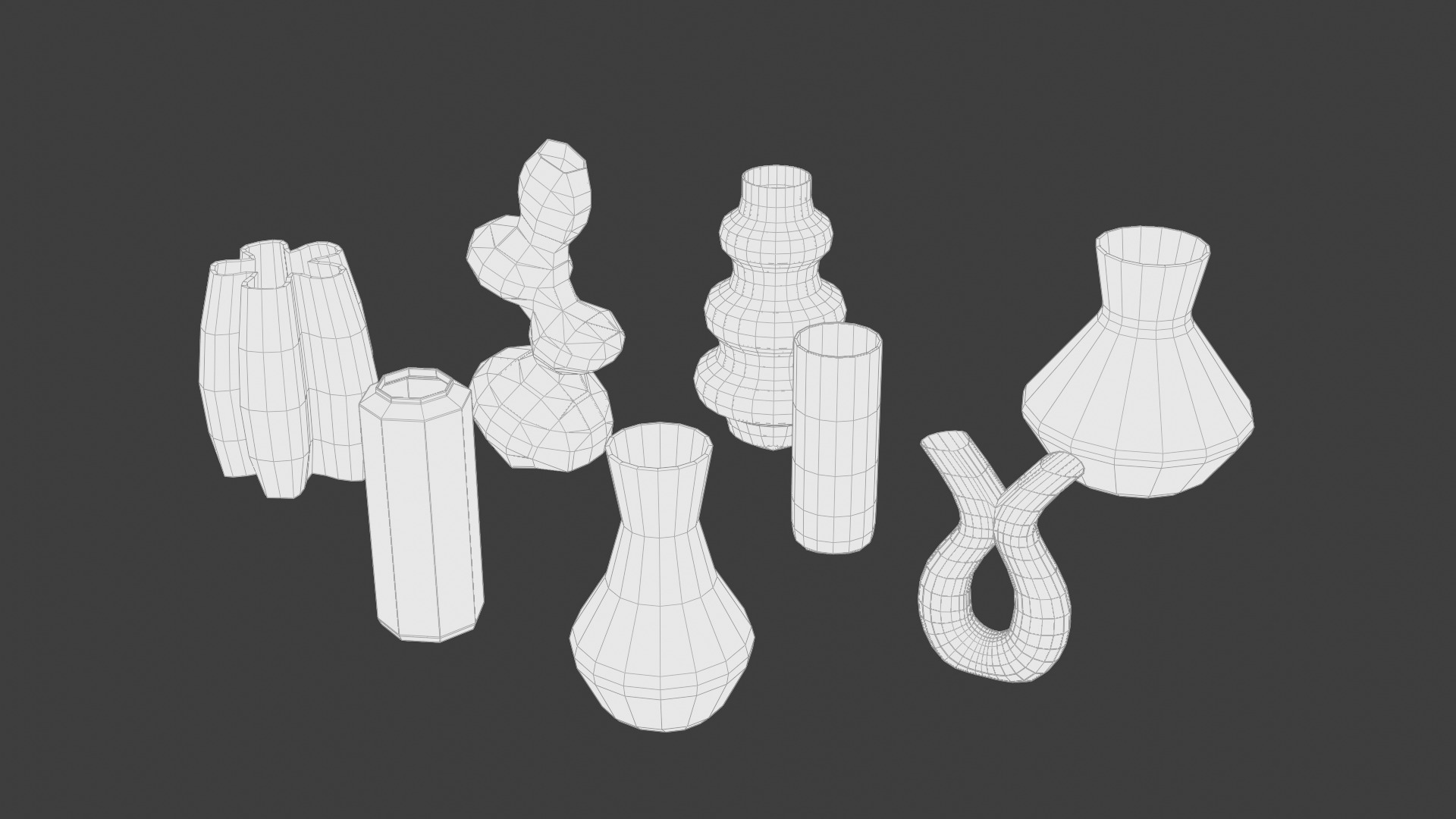 Stylized vase pack  3D model_5