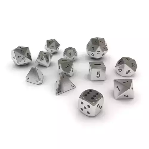 Polyhedral Dice Set - Metallic