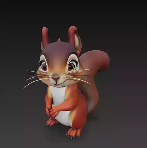 Squirrel Realistic 3D Model Basic - Low Poly Realistic