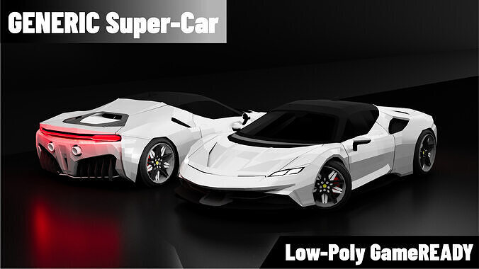 Furry Steal 90 - Low Poly Generic Super Car Low-poly 3D model