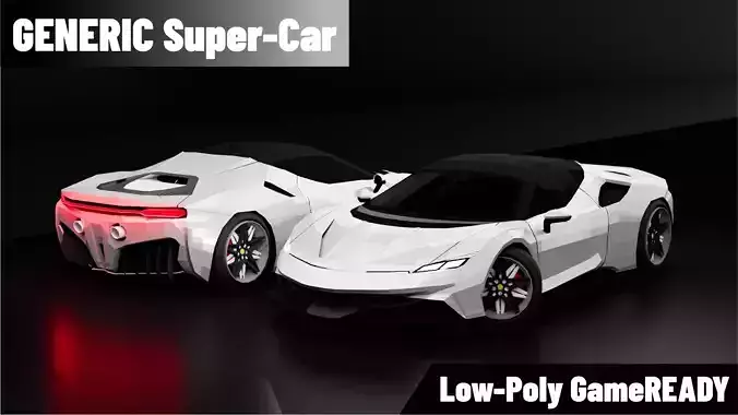 Furry Steal 90 - Low Poly Generic Super Car Low-poly 3D model