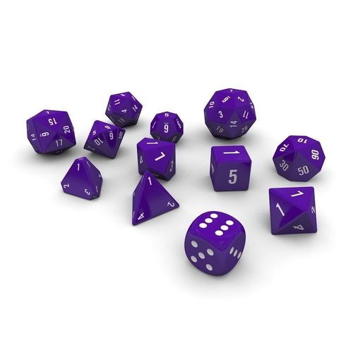 Polyhedral Dice Set - Purple Low-poly 3D model