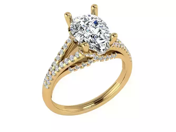 Oval solitare with cathedral shoulder with criss cross diamonds