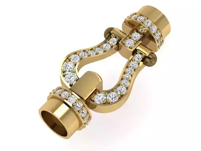 Men round leather braclet lock