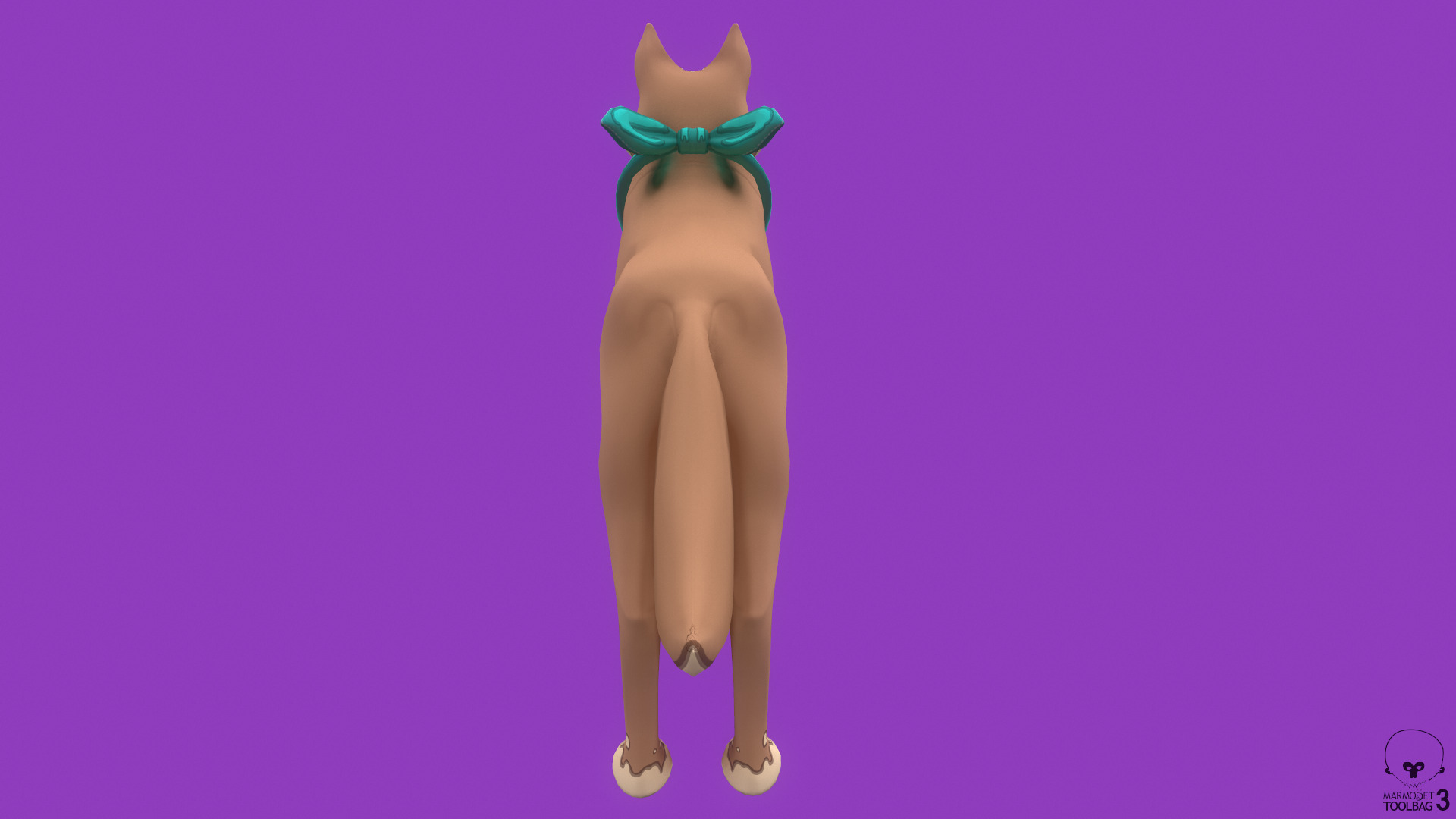 Stylized Light Brown Seberian Husky for Games and Animation Low-poly 3D model_4